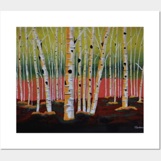 THE Birch Forest Landscape Painting Posters and Art